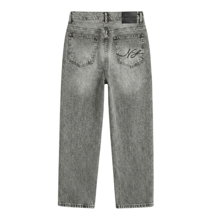 Relaxed Straight Fit Jeans Grey