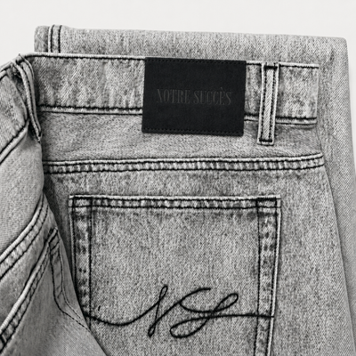 Relaxed Straight Fit Jeans Grey