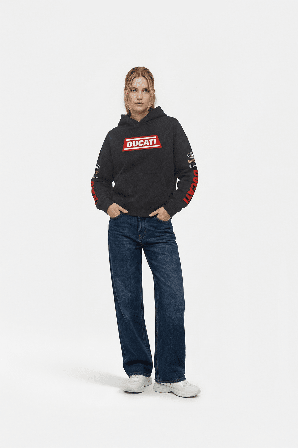 Ducati Racing Heritage Oversized Hoodie - Vintage Black Acid Wash
