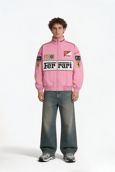 Ferrari F1 Vintage Racing Jacket - Pink Cotton Edition