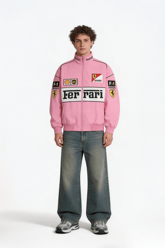 Ferrari F1 Vintage Racing Jacket - Pink Cotton Edition